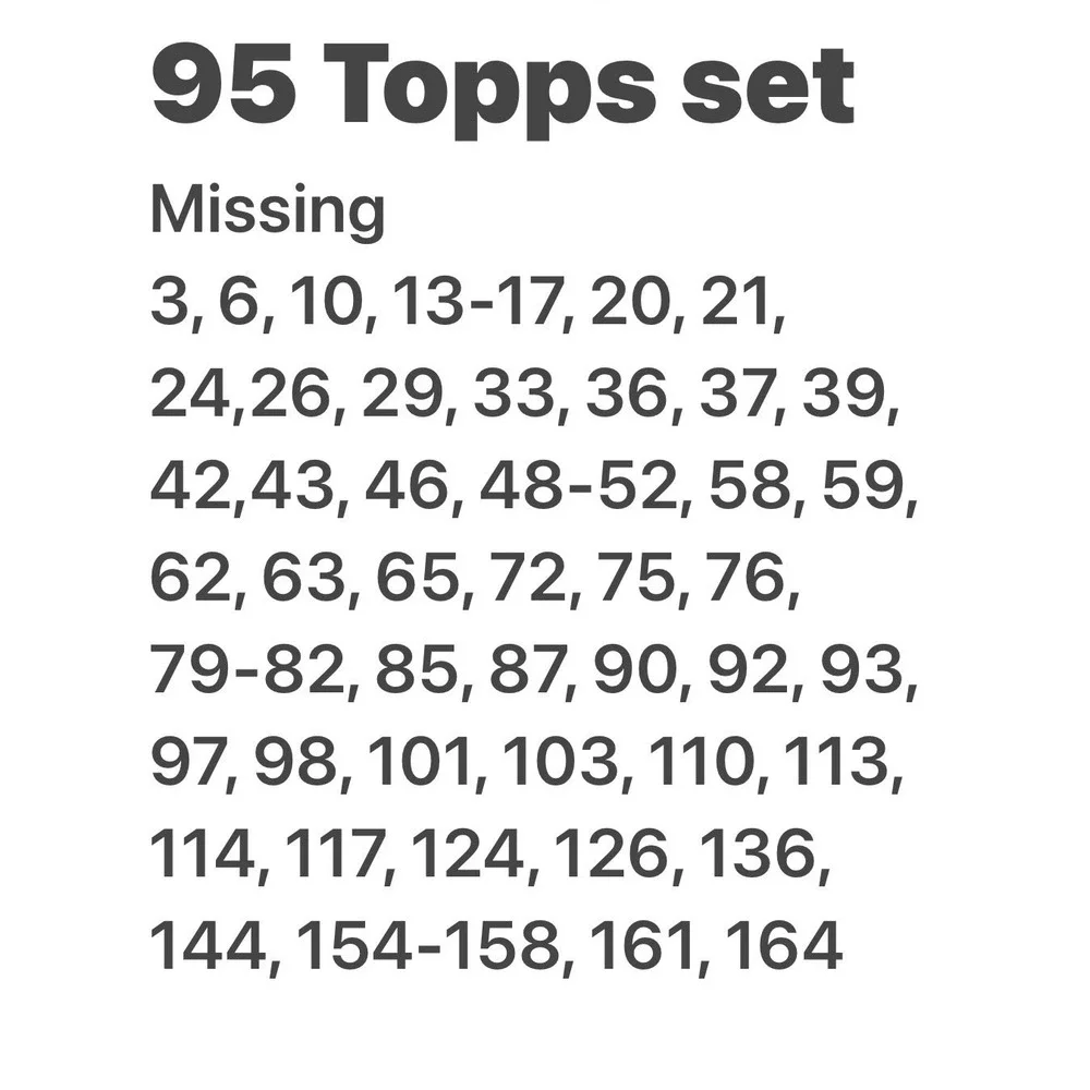 1995 Topps Traded Baseball Partial Base Set‎ Exc Cond